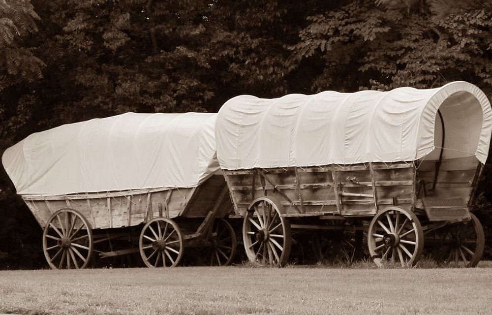 A covered wagon