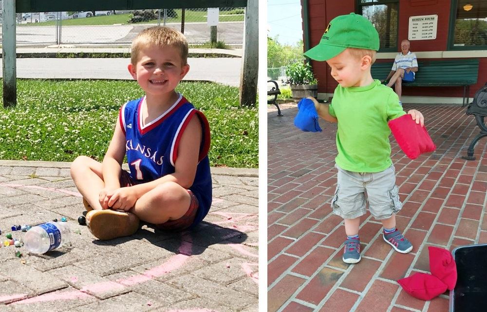 Children play during the family fun frolic.