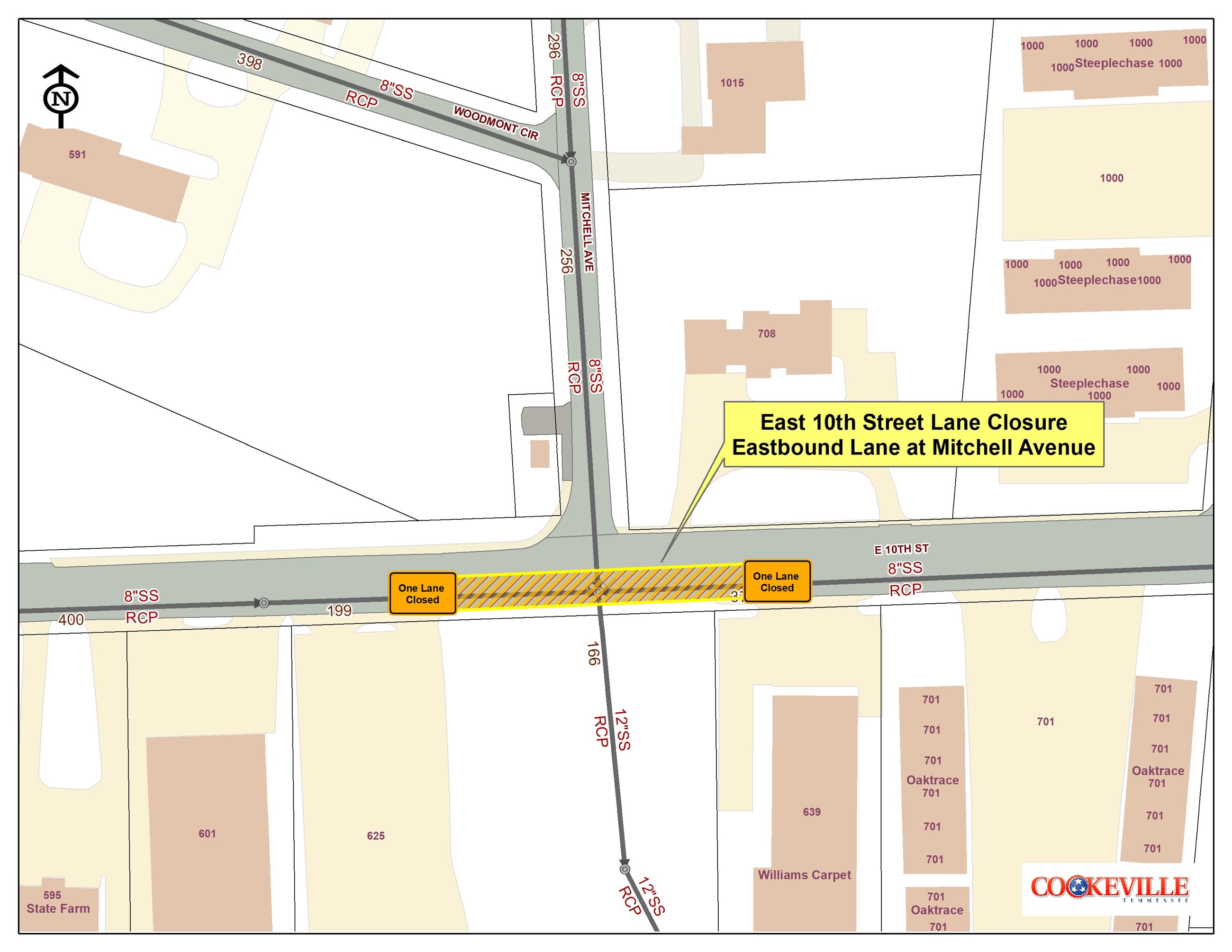 E 10th St Lane Closure