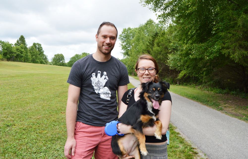 A couple and their dog