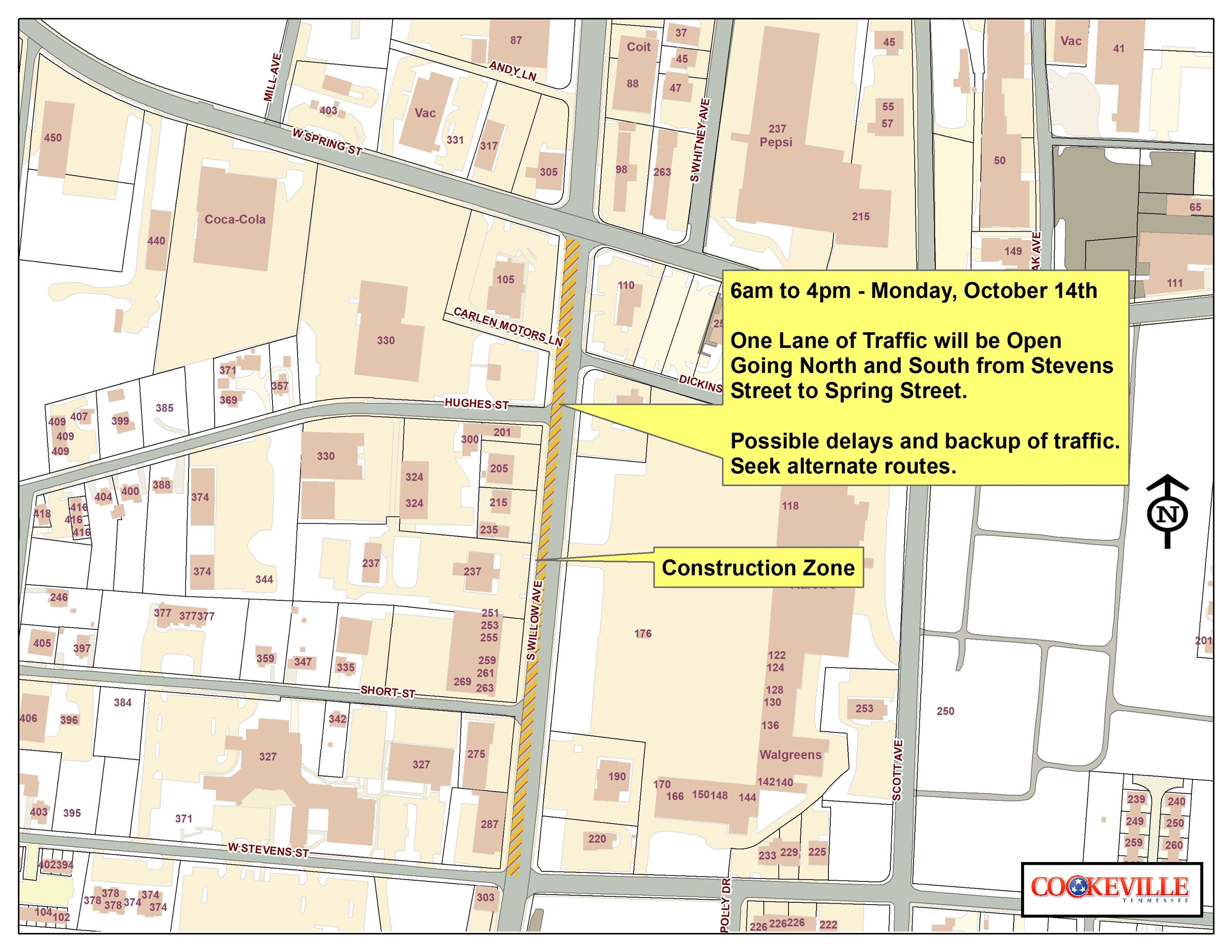 Road Closed Map S Willow