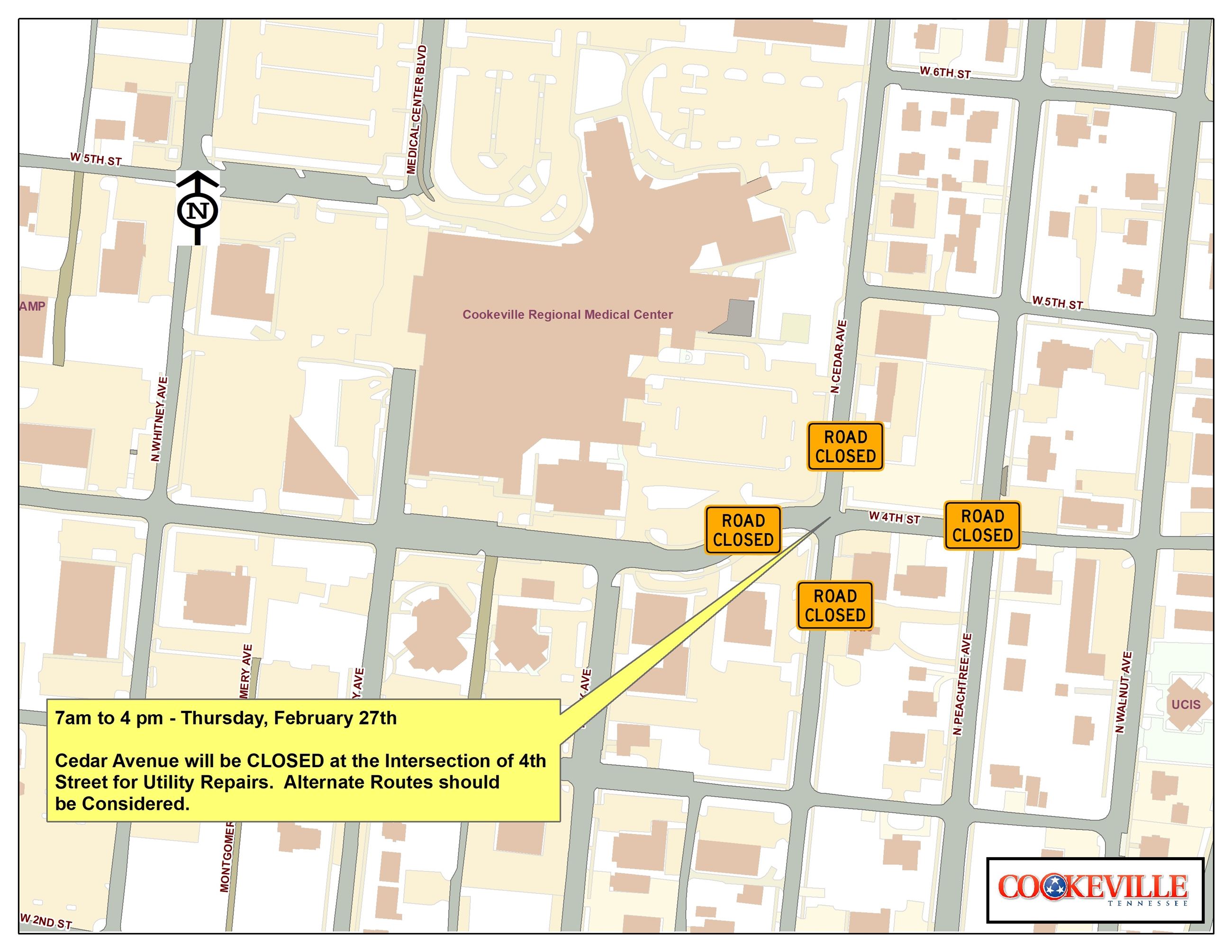 Road Closed Map - February 27th 2020