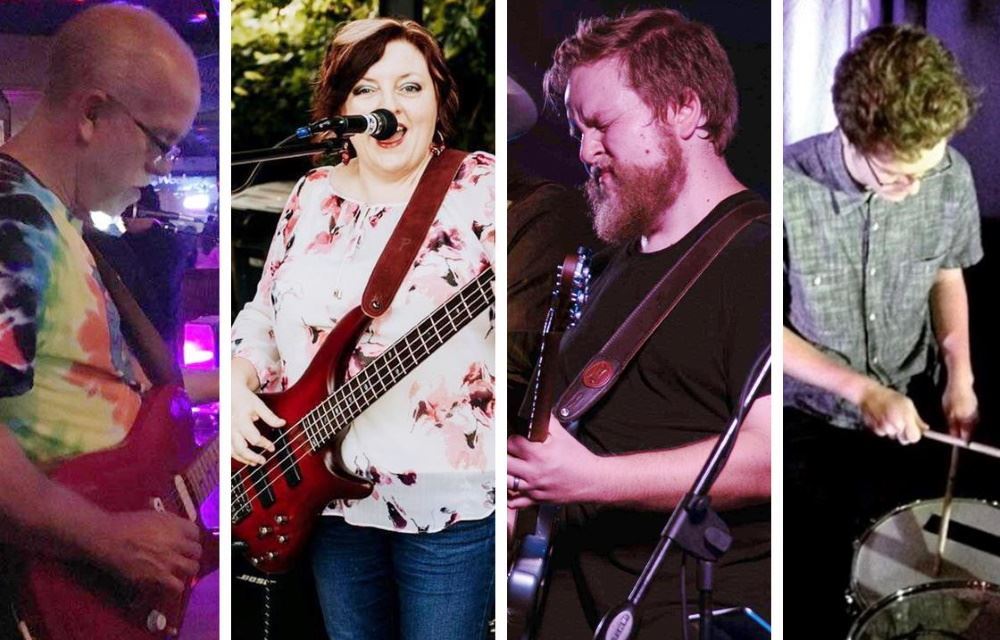 Kinfolk band members play their instruments