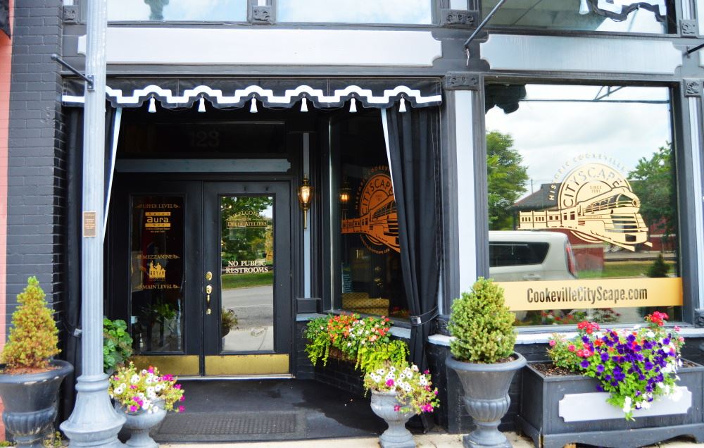 CityScape's door in downtown Cookeville