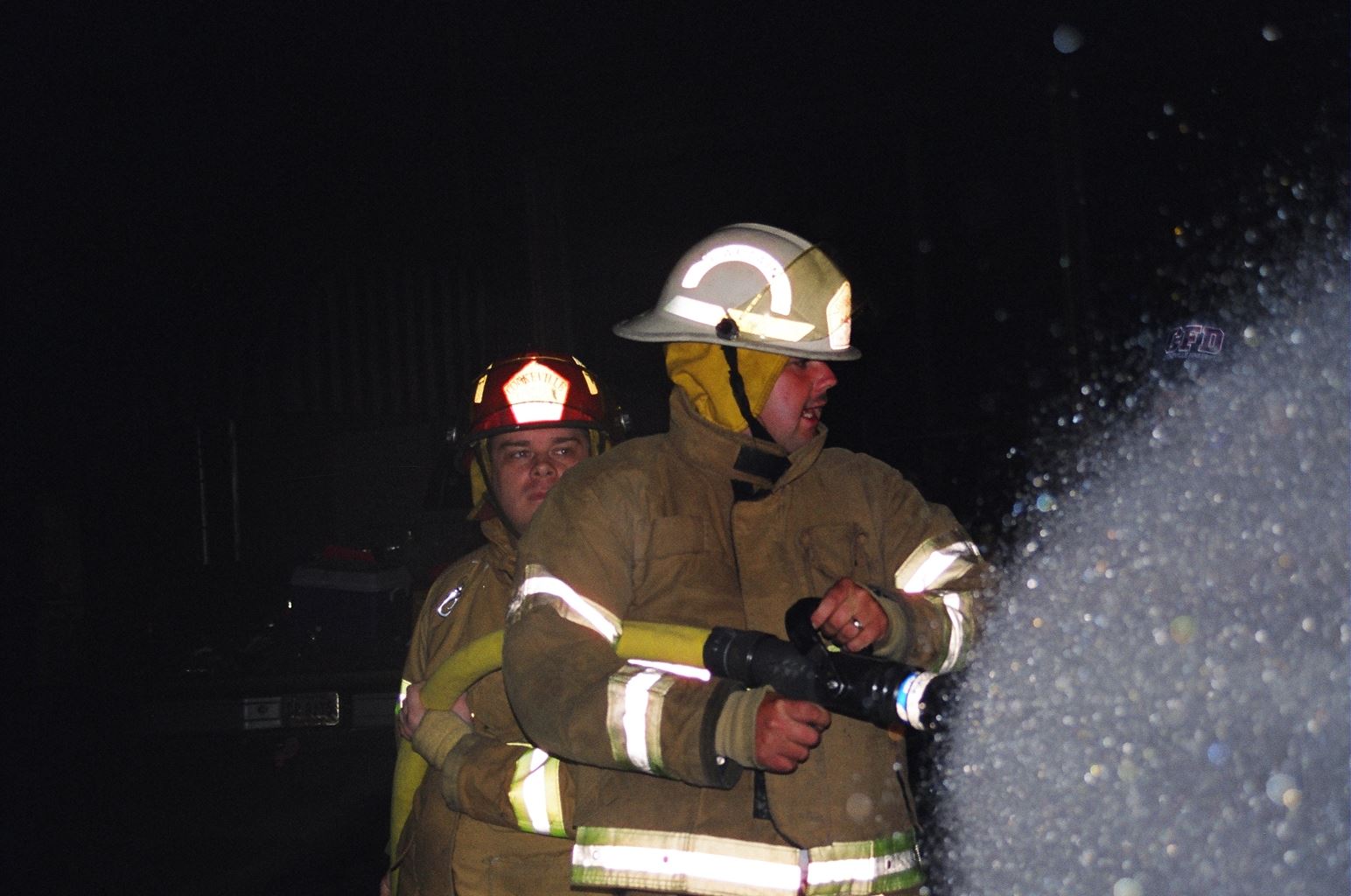 Fire Man Spraying Water