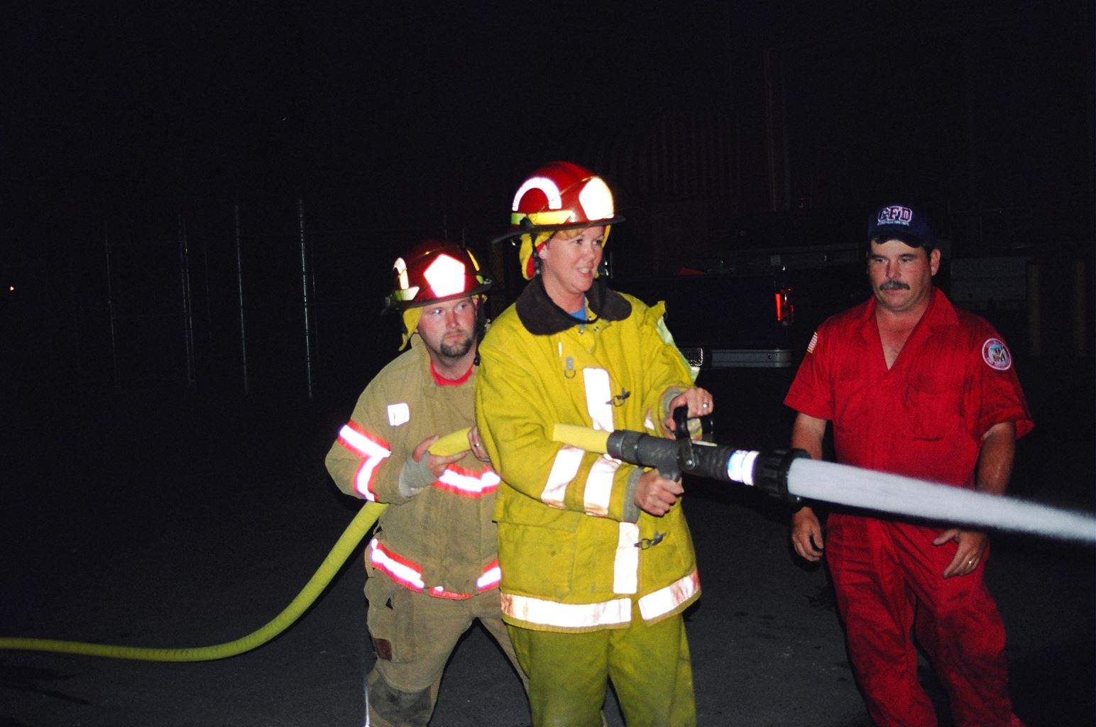 Fire Women Spraying Water