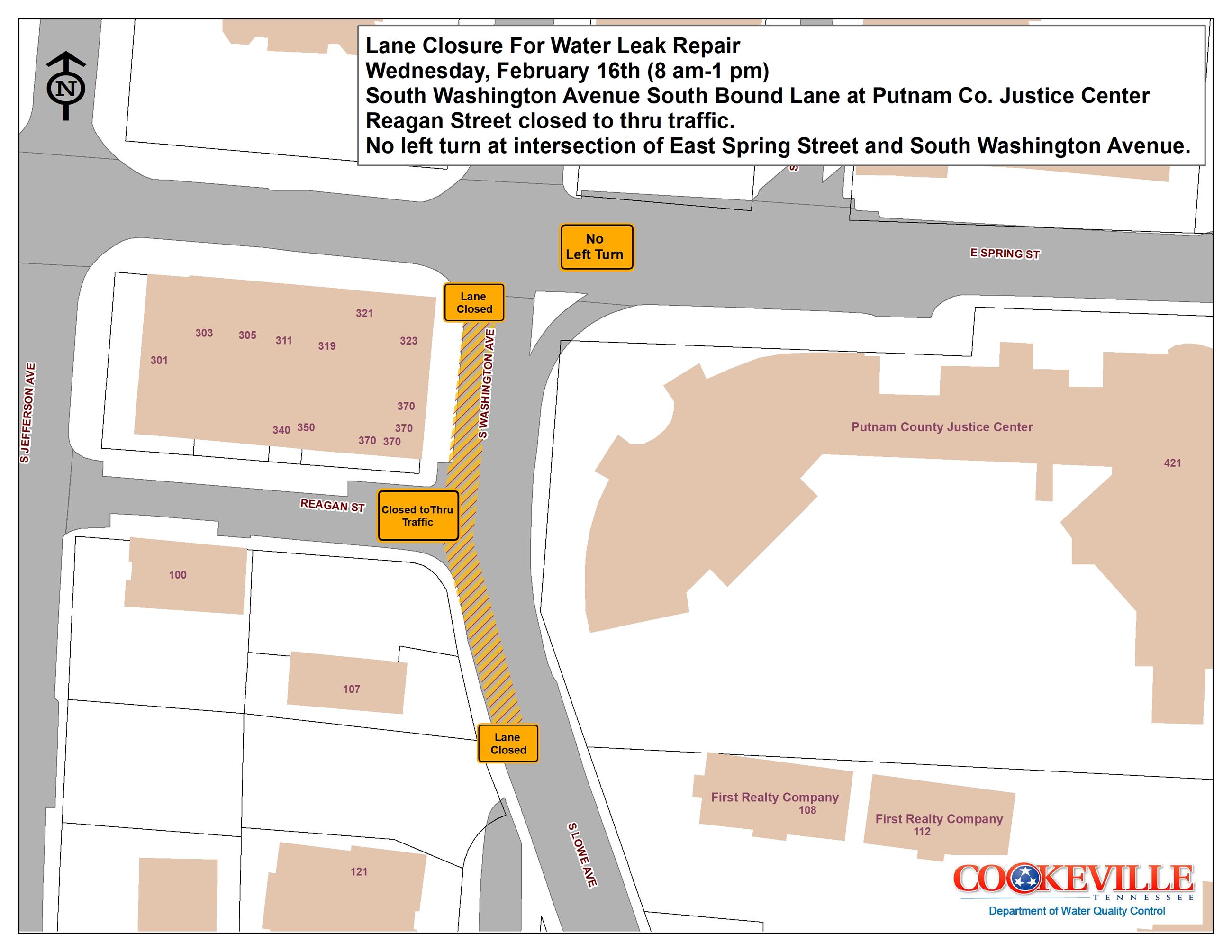 Road Closed Map- S Washington Ave