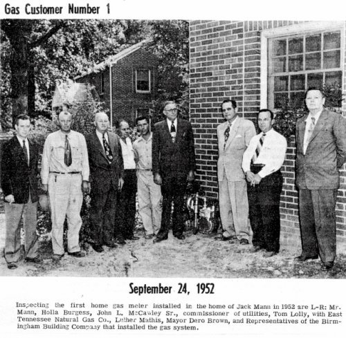 Gas Custormer Number 1 September  1952 to Newspaper Article