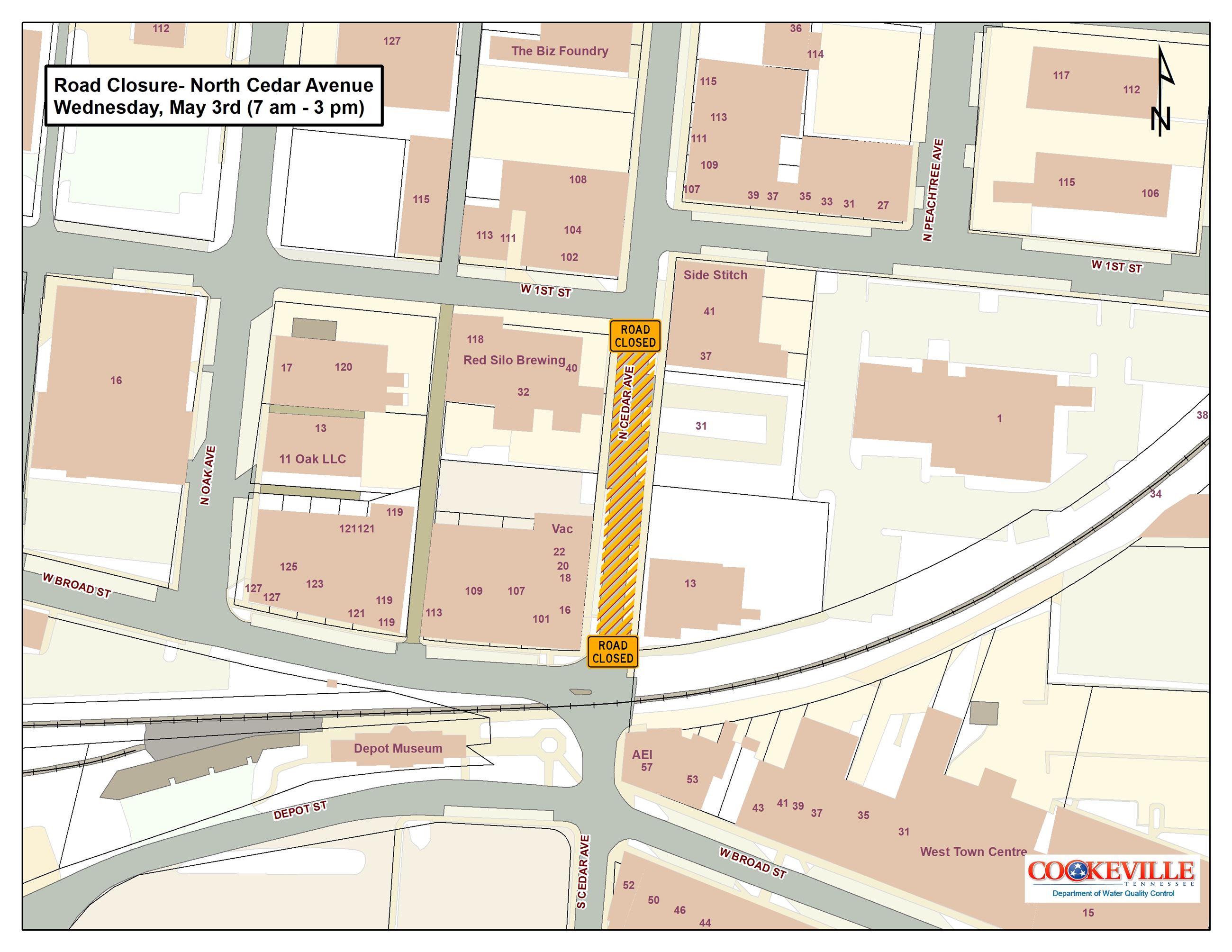 Road Closed Map- May 3rd