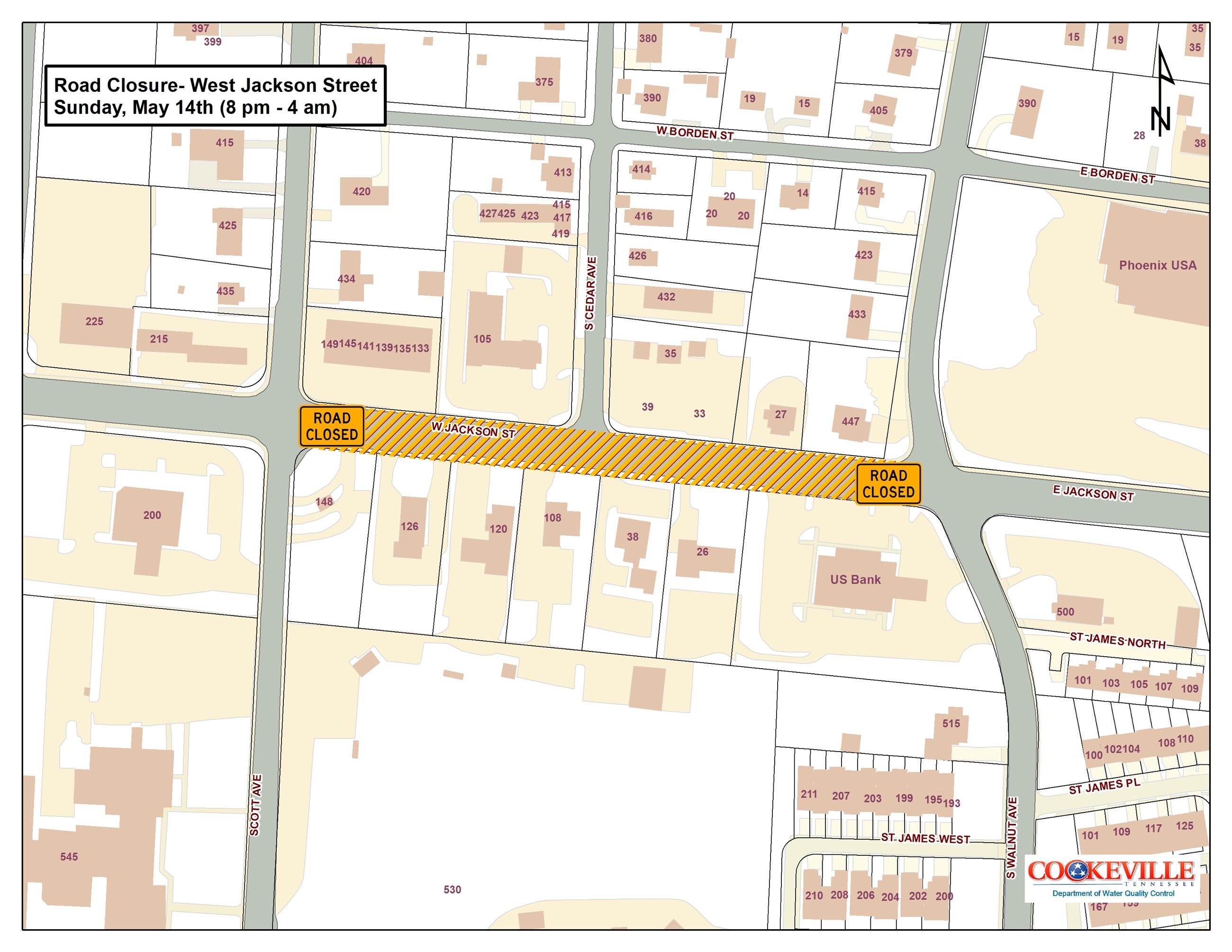 Road Closed Map- May 14th