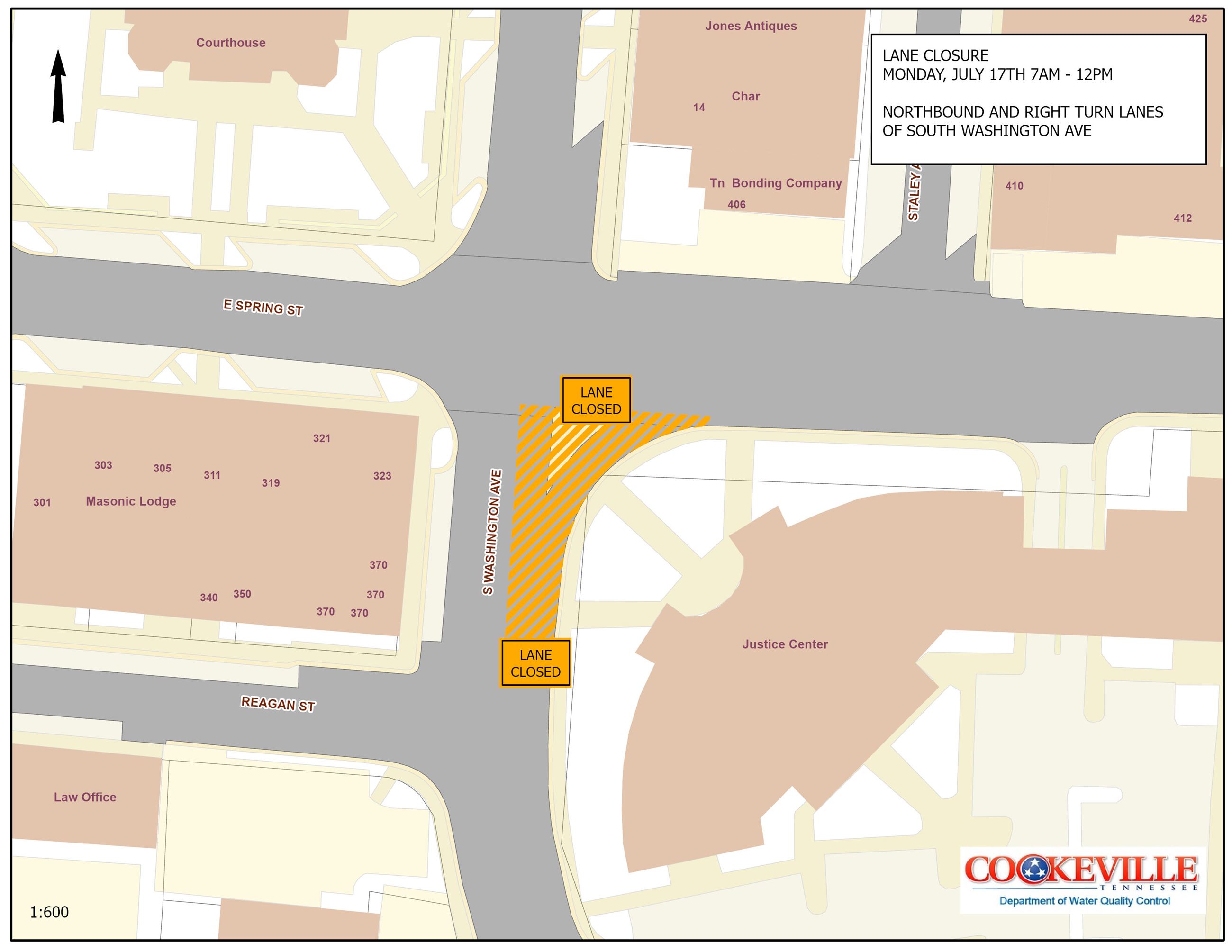 LANE CLOSURE (JULY 17TH)