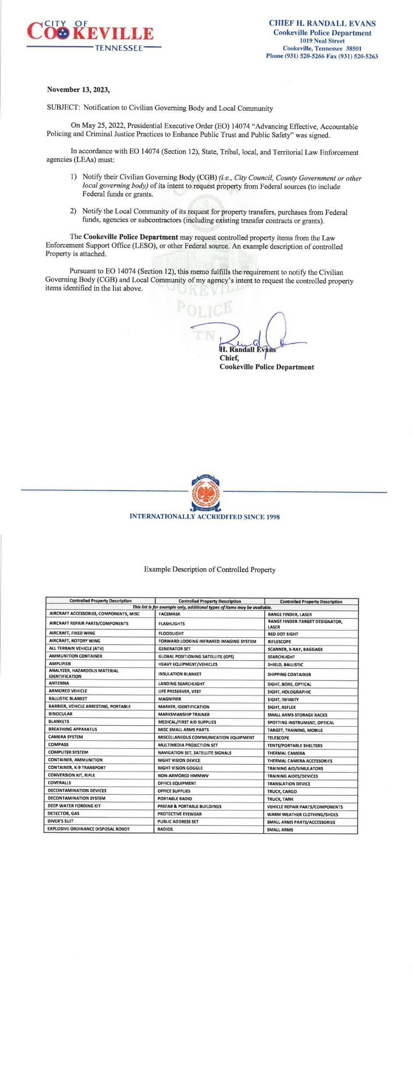 Presidential Executive Order (EO) 14074