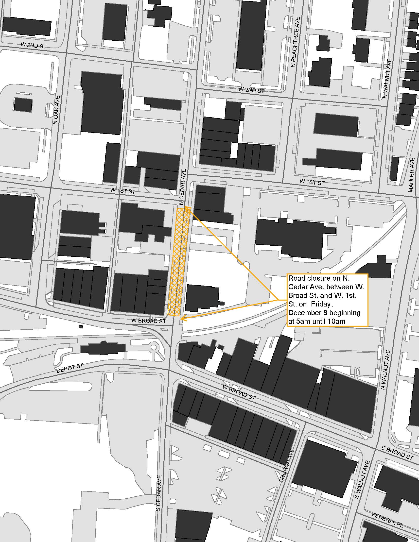 N Cedar Road Closure