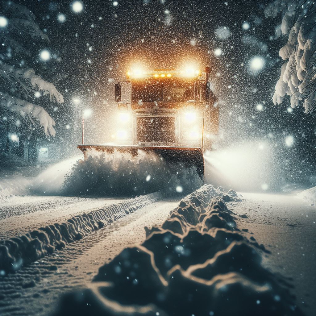 snow plow at work