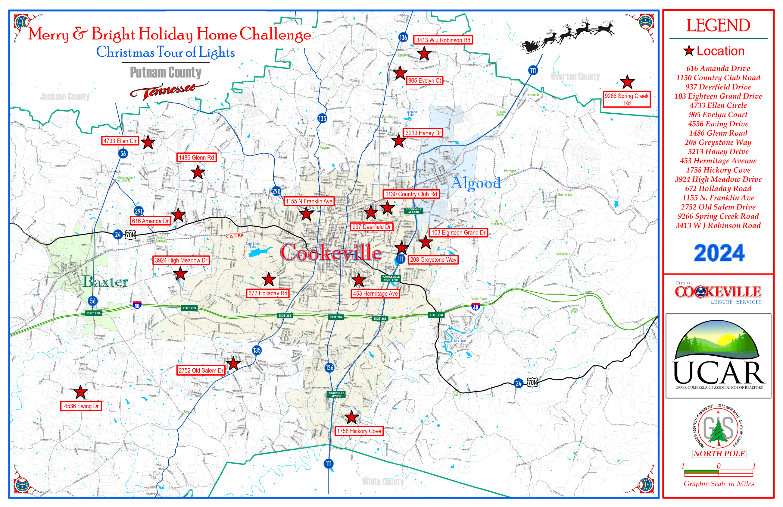 2024 Tour of Lights Map