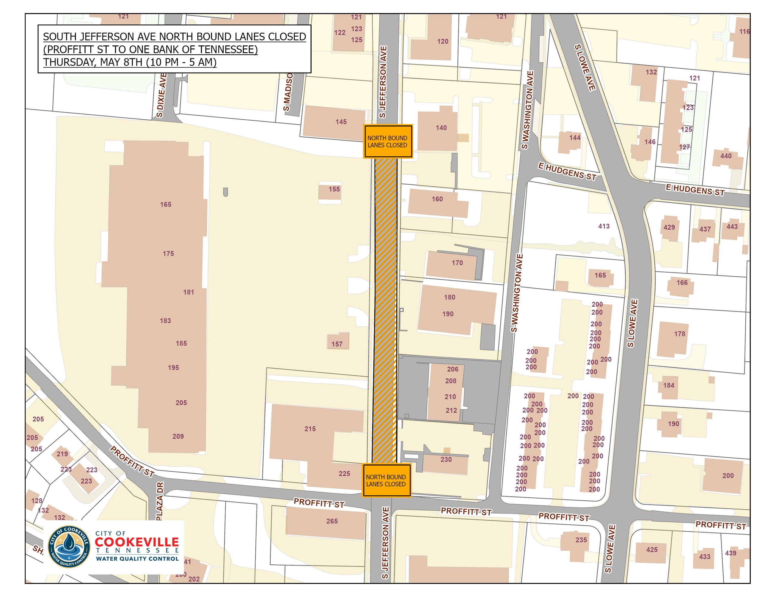 S JEFFERSON AVE LANE CLOSURE (MAY 8TH)
