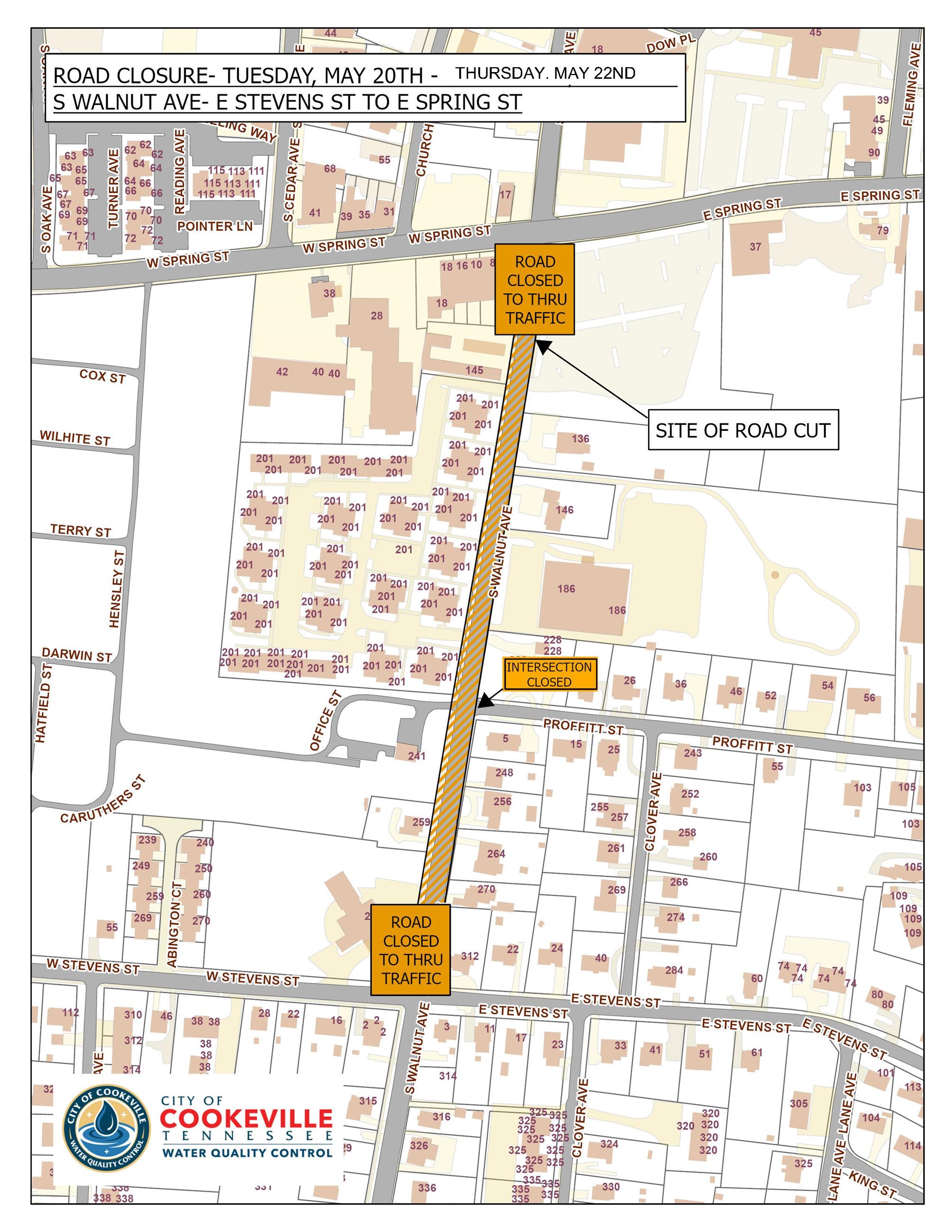 S WALNUT AVE ROAD CLOSURE REVISED