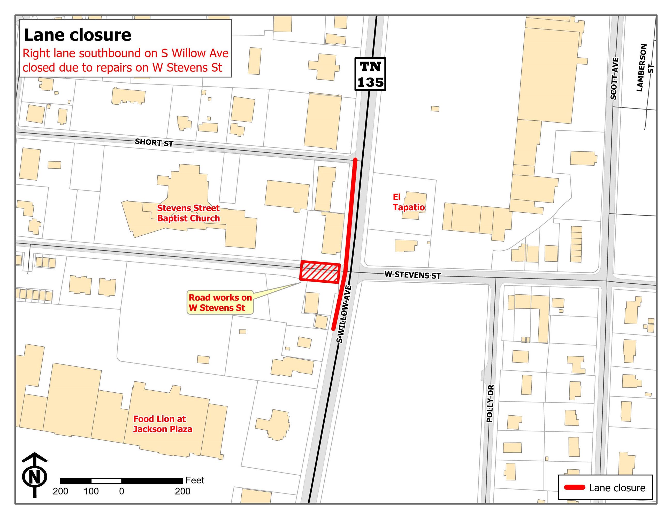 Road Closure W Stevens and Willow