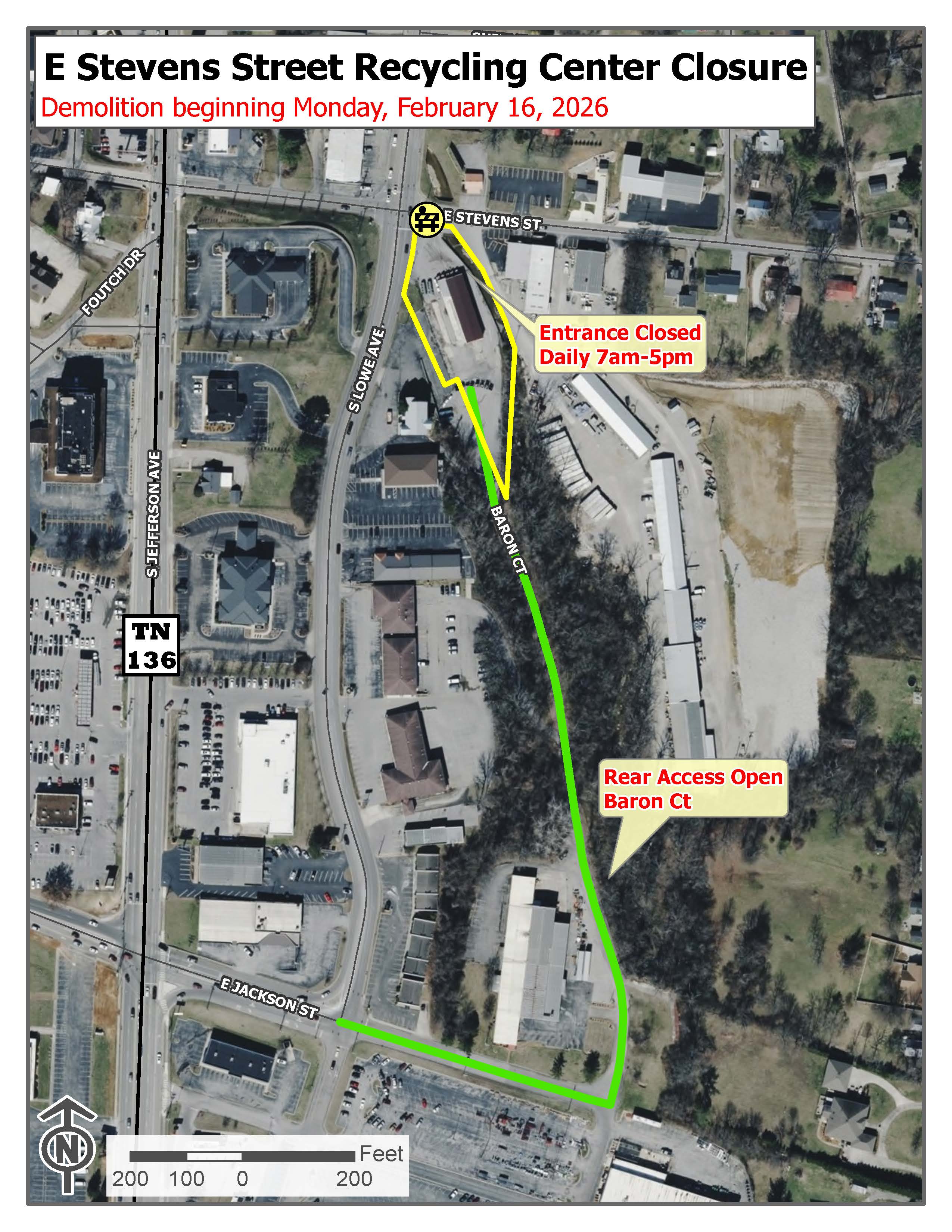 Road Closure E Stevens Recycling 2