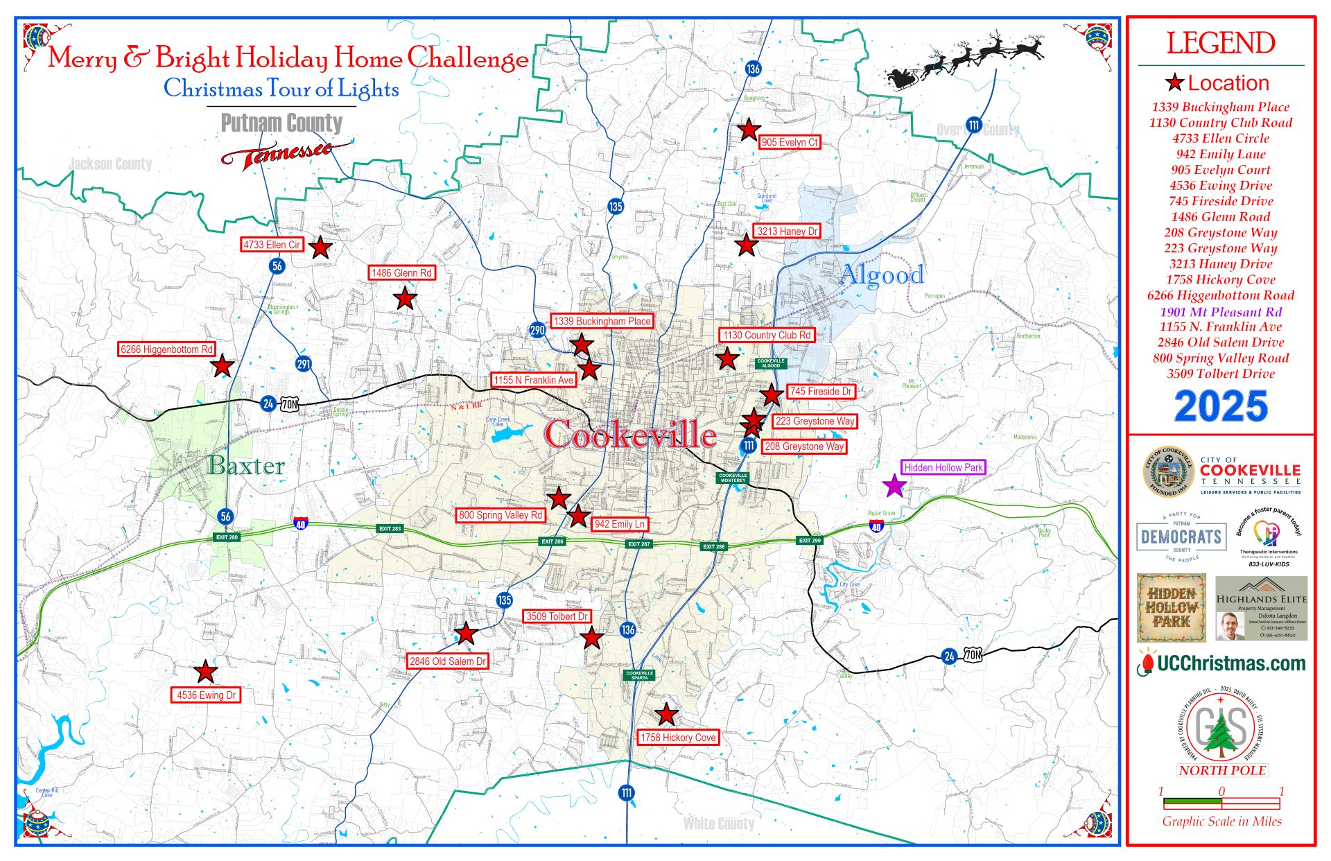Tour of Lights Map 2025